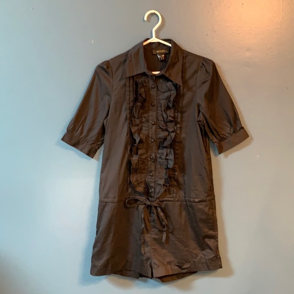 Short Button Up Romper - Picture 2 of 6